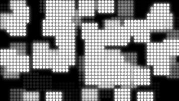 astratto in scala di grigi punto modello sfondo struttura con mai mutevole modelli, astratti animato sfondo con bianca puntini caotico illuminazione su e dissolvenza,tecnologico sfondo, retrò Vintage ▾ struttura video