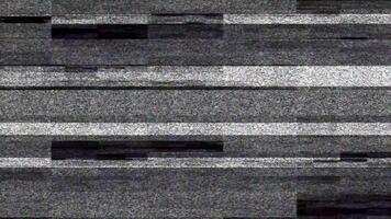 tv statico rumore problema tecnico effetto. un' cattivo tv no segnale avvertimento di strisce rumore effetto e graffi. 2d televisione girare su e spento, cattivo segnale ricezione rumore e grano con vignetta sfondo animazione video