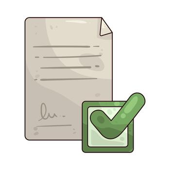 Approved Document with Check Mark vector