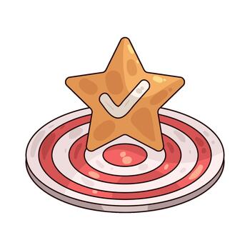 Illustration of Star on Target with Checkmark vector