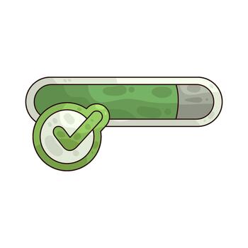 Green Progress Bar with Checkmark vector