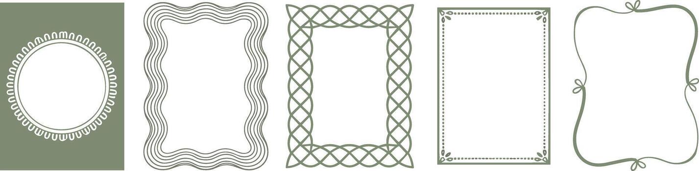 cuatro decorativo marco con varios patrones y colores vector