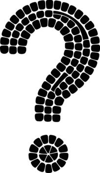 Stylized question mark punctuation mark created with a black mosaic pattern vector