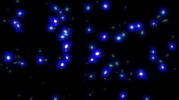 digital rader och element mönster med tekniskt fel effekt på dator skärm, rörelse abstrakt företags, cyber, trogen och retro stil bakgrund, 4k flimmer vägg lampor av blå bakgrund video