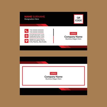 Business card design with QR code vector