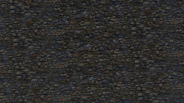 Seamless texture of a rustic dark gray stone wall with irregular, rough-hewn rocks forming a natural, stacked pattern suitable for architectural backgrounds and decorative design elements photo