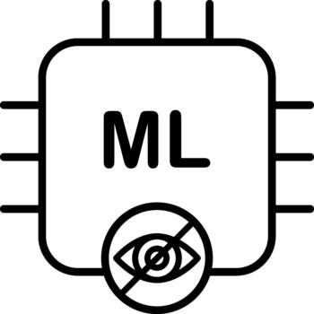 ML System Disabled, Vision Blocked, unsupervised learning Icon vector