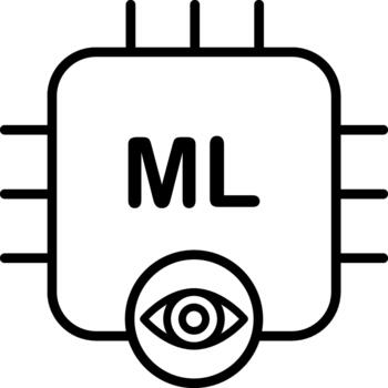 ML Chip, Supervised Learning, and Vision Icon vector
