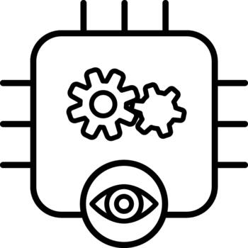 supervisado aprendizaje - inteligente automatización y algoritmo chip icono vector