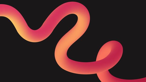 Creative 3d liquid loop shape with red and orange gradient flow on black background vector