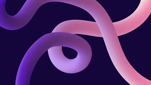 futurista 3d fluido tubo lazo con Violeta y rosado degradado color en negro antecedentes vector