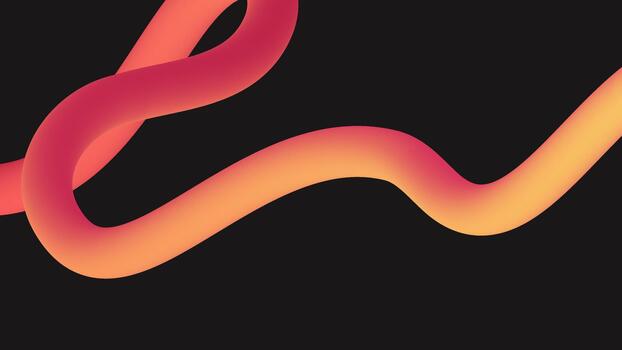 resumen 3d fluido tubo forma con naranja y rojo degradado en oscuro antecedentes para moderno fondo de pantalla vector