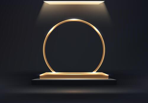 Illuminated display with circular design vector