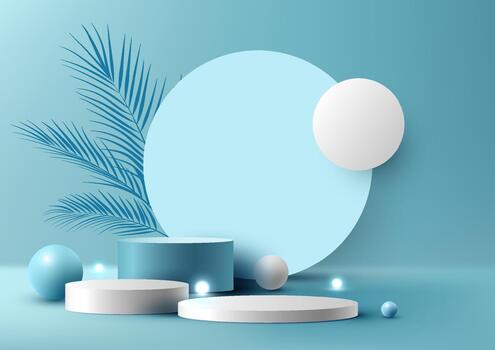 Geometric shapes on a blue background vector