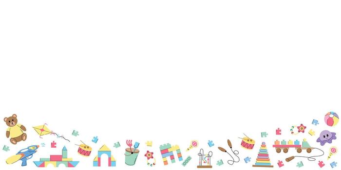 Baby Toy Border with Space for Text Bottom Aligned Frame vector