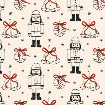 dibujado a mano Navidad fiesta modelo en un caprichoso tiza estilo. peculiar lápiz de color ilustraciones Perfecto para festivo menús, invitaciones, y fiesta diseño proyectos vector