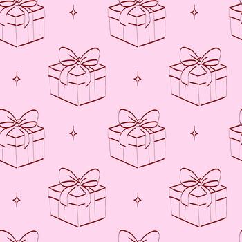 regalo cajas con arcos en un rosado antecedentes crear un sencillo modelo ese lata ser usado para varios diseño propósitos vector