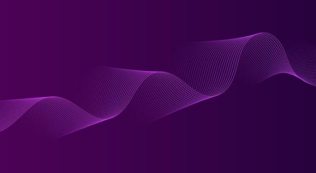 Abstract background with flowing purple wave lines and dotted particle texture. vector