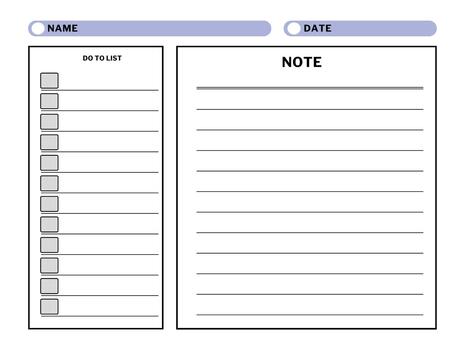 Daily Planner Printable Template To Do List and Notes Page Layout for Organization vector