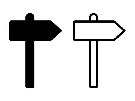 navegación dirección señalizar íconos línea y sólido estilo vector