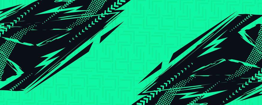 resumen y moderno Deportes antecedentes diseño con agudo cepillo trazos, medios tonos y flecha patrones en negro y verde vector