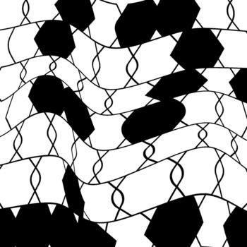 Abstract Irregular Geometric Wave Mesh Pattern Distorted Polygon Shapes with Fluid Curved Grids, High-Contrast Black and White Optical Background for Futuristic Design and Graphics vector