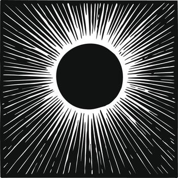 total solar eclipse con rayos vector