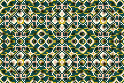 Circle seamless pattern on green background,abstract design,abstract background. vector