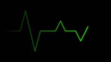 dinamico verde linea illustrare vitale segni e medico monitoraggio, raffigurante un' ritmico pulse su un' buio schermo per Salute dati visualizzazione video