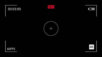 Digital camera recording interface with active REC indicator, timecode, 4K resolution, and frame rate display, ready for professional capture video
