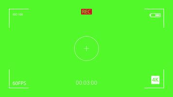 moderno digital cámara grabación interfaz marco en un vibrante verde pantalla fondo, Perfecto para croma llave edición, visual efectos, y dinámica película producción superposiciones video