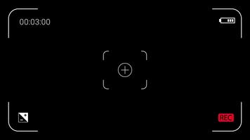 digital kamera inspelning skärm gränssnitt med aktiva fånga indikatorer, central fokus hårkors, och förflutit tid disken på en mörk bakgrund, grundläggande för modern filmskapande video