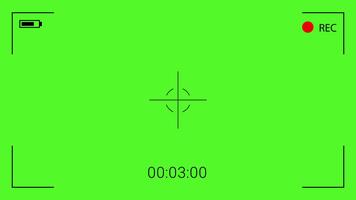 digitale telecamera mirino Schermo con attivo registrazione indicatore su un' vivace verde schermo fondale video