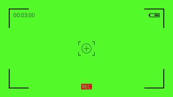 grön skärm inspelning gränssnitt som visar aktiva tid, batteri, och fokus. ett idealisk täcka över för dynamisk krom nyckel effekter i filma och digital media produktion video