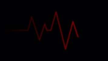 dynamisk grön hjärta rytm vågform på en mörk digital visa, representerar de grundläggande puls av liv, hälsa, och kritisk medicinsk avgörande tecken övervakning video