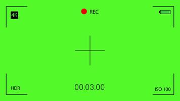 grön skärm kamera sökare inspelning gränssnitt täcka över med digital visa och hårkors. filmskapande produktion bakgrund element för sammansatt skott video