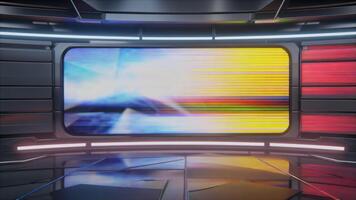 trogen avancerad skede med dynamisk ljus visas och rör på sig visuella i en modern studio miljö video