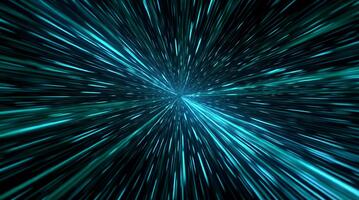 dynamisch Licht Streifen ziehen um schnell durch Raum Erstellen ein futuristisch Digital bewirken video