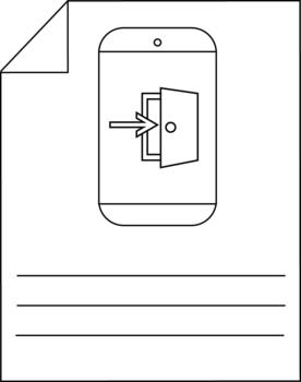 Minimalist icon of smartphone with email notification on document vector
