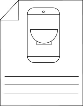 Minimalistic smartphone app icon design on document layout vector