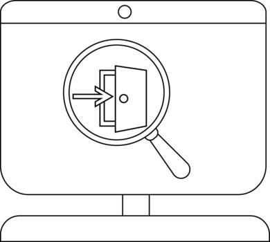 minimalista ilustración de computadora pantalla con iniciar sesión icono vector