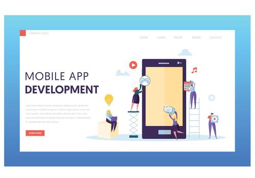 móvil aplicación desarrollo ab prueba aterrizaje página vector
