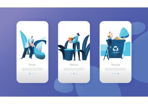 Reuse, reduce, recycle illustrations vector