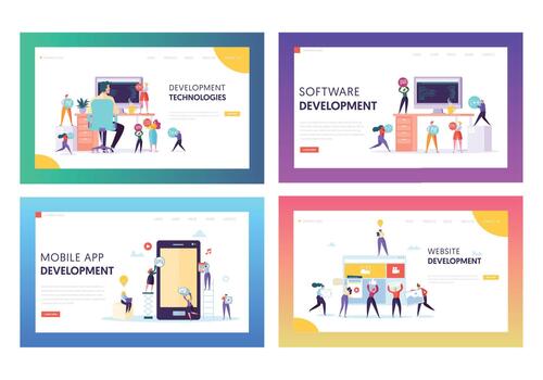 personas personaje hacer software desarrollo vector