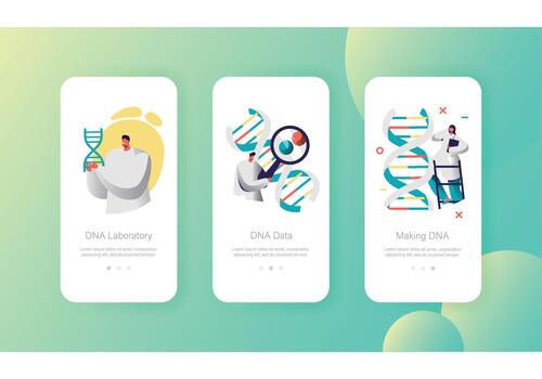 DNA laboratory and data images vector