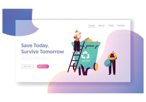 Recycle Sort Organic Garbage Landing Page vector