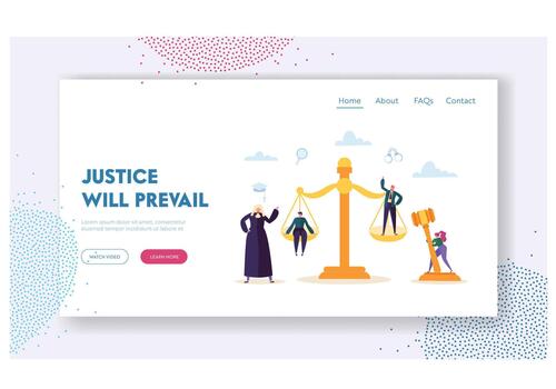 Justice will Prevail Landing Page. Judge vector