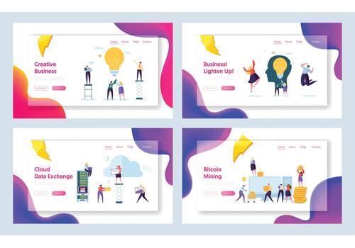 negocio creativo idea personaje concepto web página vector