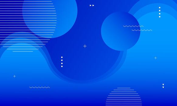 azul ondulado resumen antecedentes con círculos y paralelo líneas. un moderno composición con dinámica formas vector