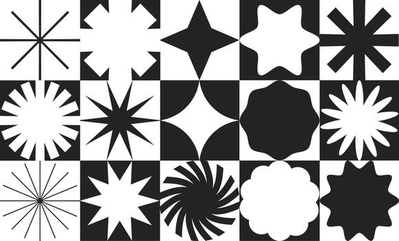 Geometric Forms Grid Composition vector